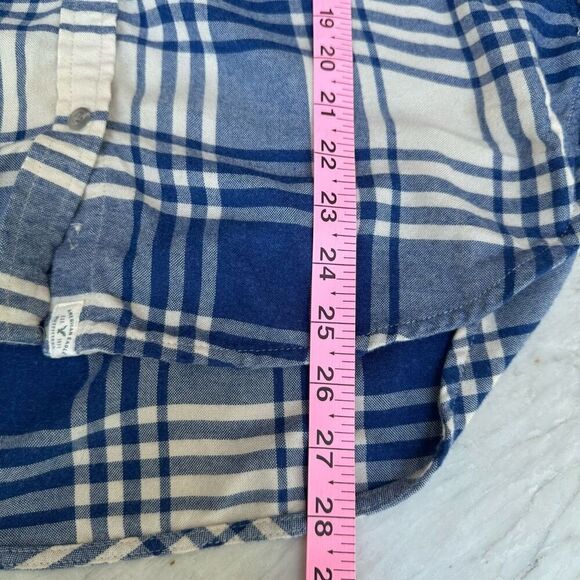 American Eagle Outfitters Mens Blue Plaid Boyfriend Fit Button Up Shirt Size M - Picture 6 of 7